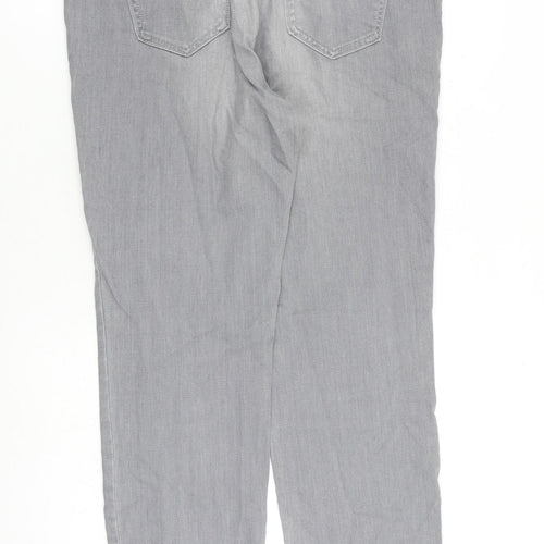 BRAX Womens Grey Cotton Tapered Jeans Size 16 L32 in Slim Zip
