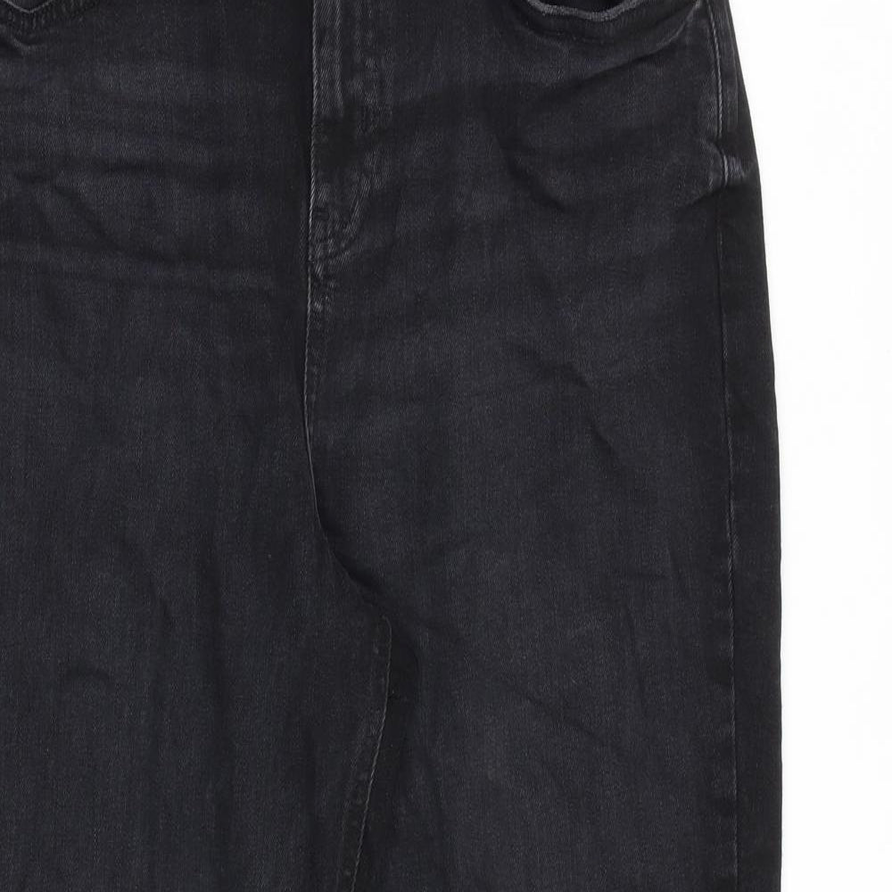 Eighteen Eighty Four Womens Black Cotton Tapered Jeans Size 34 in L24 in Regular Zip