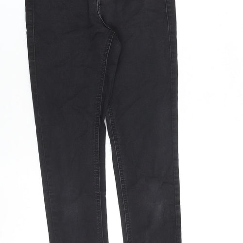 Marks and Spencer Womens Black Cotton Skinny Jeans Size 6 L28 in Slim Zip