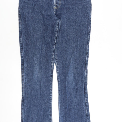 NEXT Womens Blue Cotton Bootcut Jeans Size 10 L29 in Regular Button