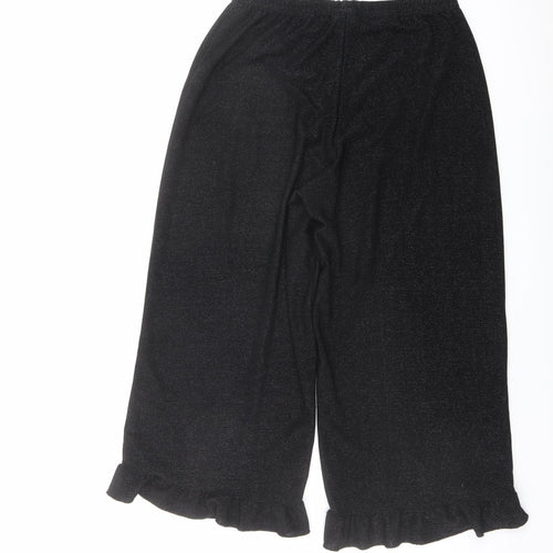 Nobody's Child Womens Black Polyester Cropped Trousers Size 14 L22 in Regular