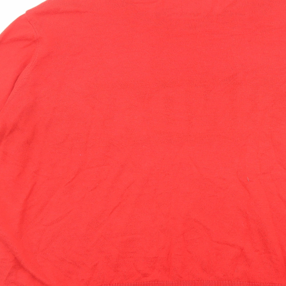 New Look Womens Red Round Neck Acrylic Pullover Jumper Size 20 - Funday