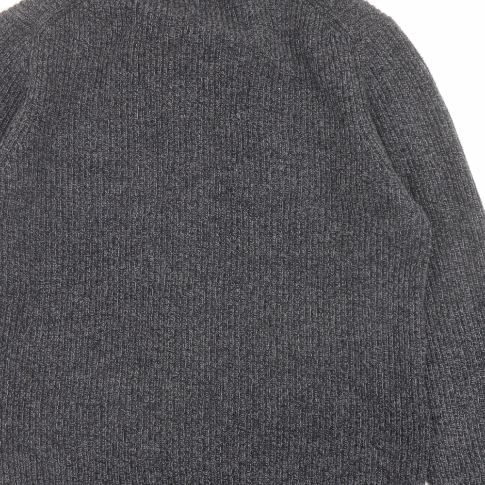 Marks and Spencer Mens Grey V-Neck Wool Cardigan Jumper Size M Long Sleeve