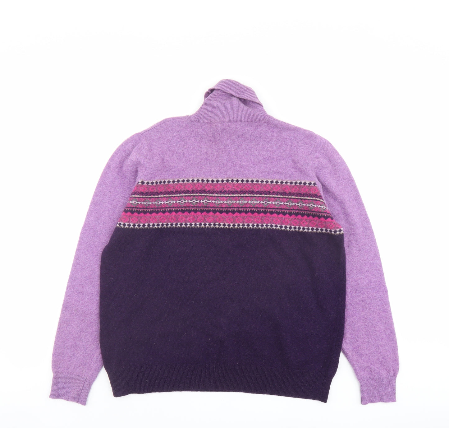 Marks and Spencer Womens Purple Roll Neck Wool Pullover Jumper Size 16