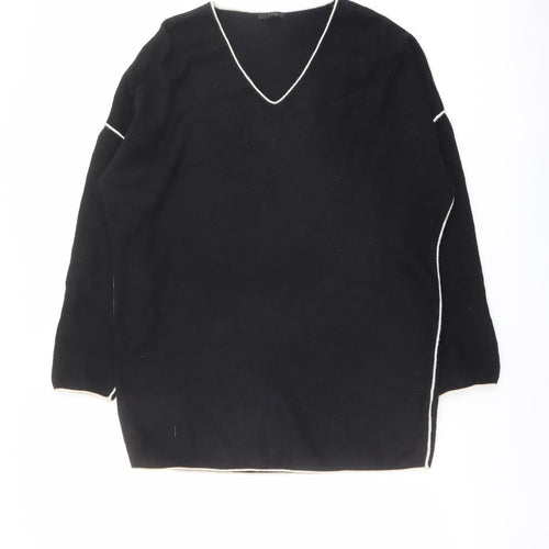 COS Womens Black V-Neck Wool Pullover Jumper Size M