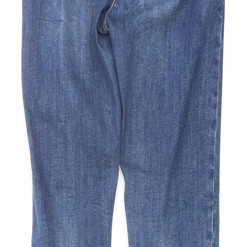 Marks and Spencer Womens Blue Cotton Skinny Jeans Size 8 L28 in Regular Button