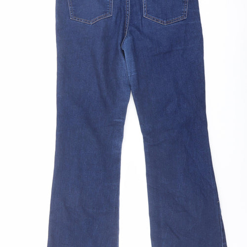 Matalan Womens Blue Cotton Bootcut Jeans Size 8 L27 in Regular Button