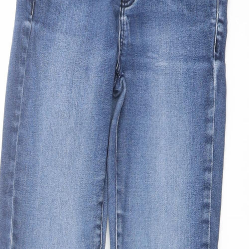 Topshop Womens Blue Cotton Skinny Jeans Size 24 in L28 in Regular Button