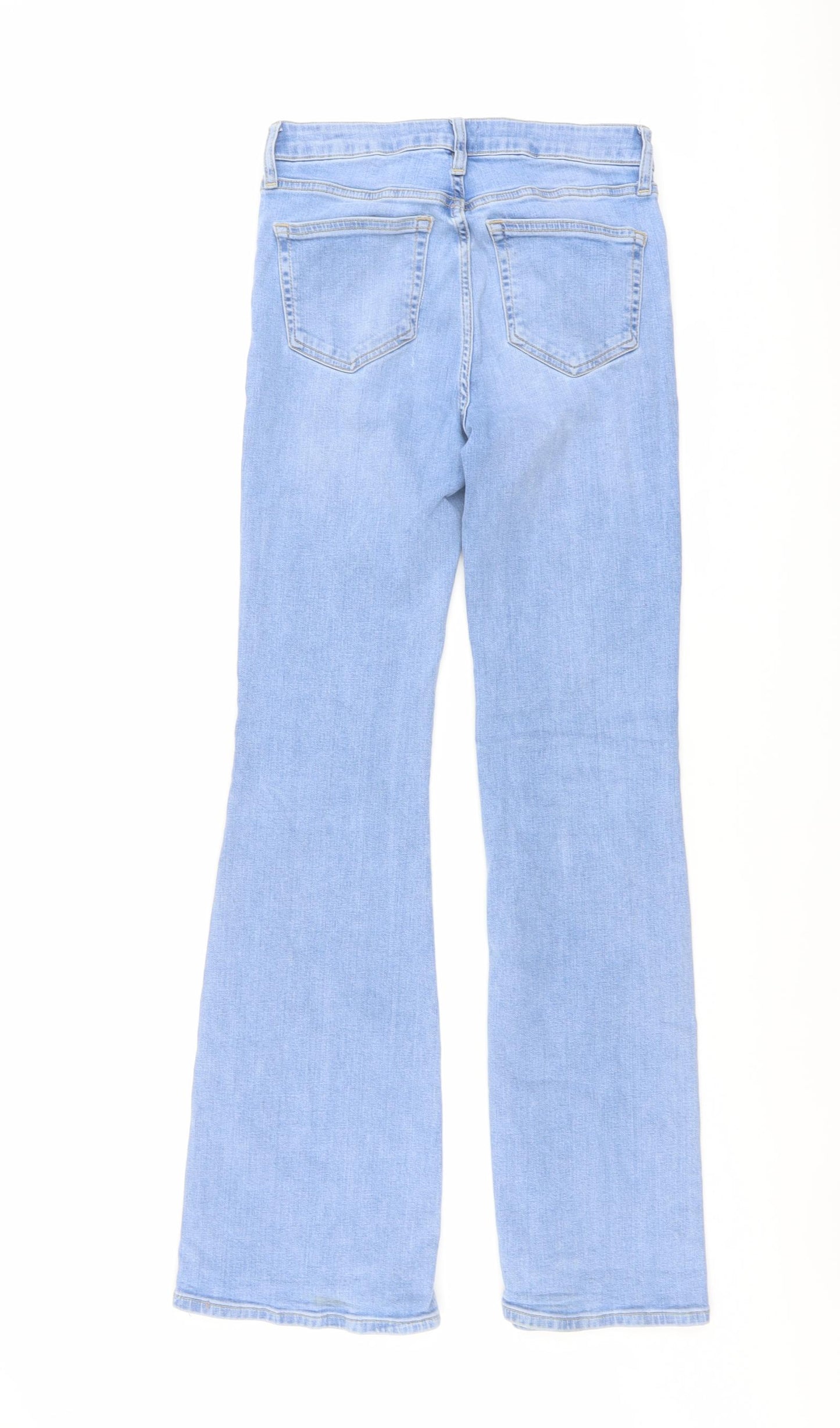 River Island Womens Blue Cotton Flared Jeans Size 10 L32 in Regular Button