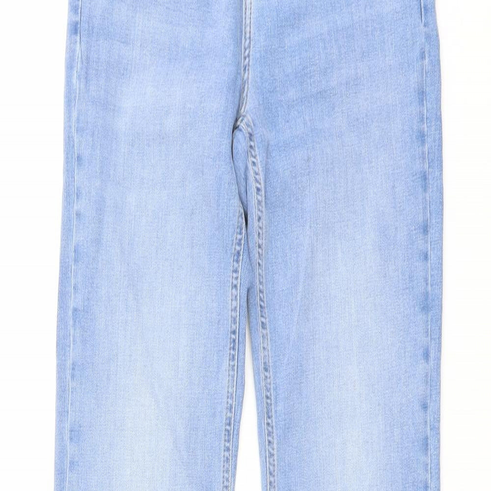 River Island Womens Blue Cotton Flared Jeans Size 10 L32 in Regular Button