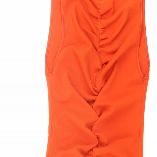 Zara Womens Red Polyester Bodycon Size M Round Neck Pullover
