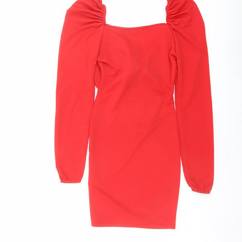 I SAW IT FIRST Womens Red Polyester Mini Size 6 Sweetheart Pullover - Tie Front Detail
