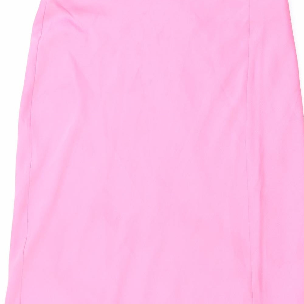 Monki Womens Pink Polyester A-Line Skirt Size 14 Zip