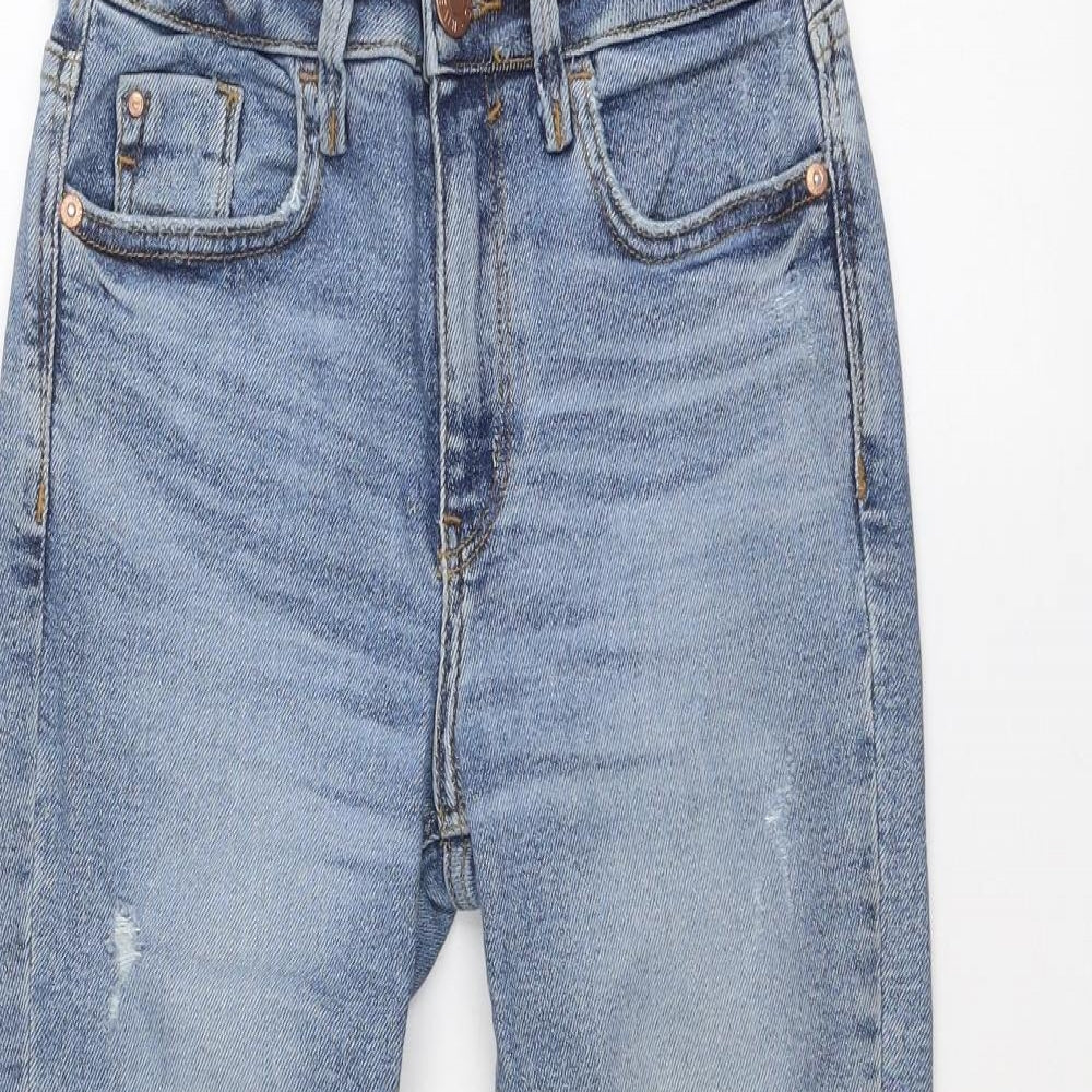 River Island Womens Blue Cotton Skinny Jeans Size 6 L24 in Regular Zip