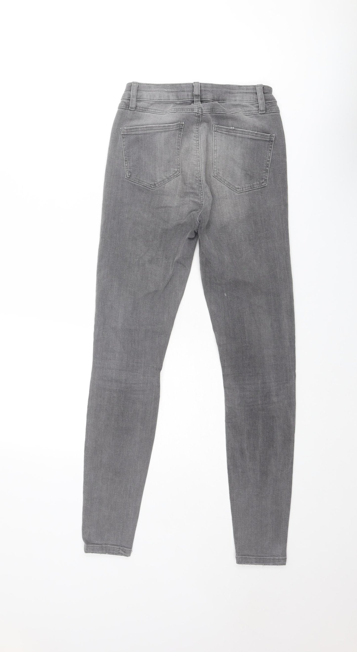 Denim & Co. Womens Grey Cotton Skinny Jeans Size 6 L27 in Regular Zip