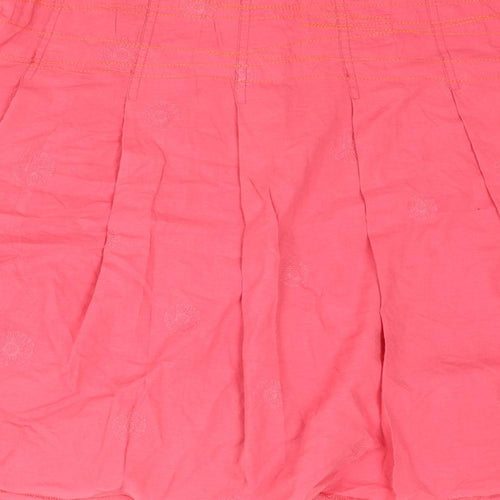 NEXT Womens Pink Cotton Swing Skirt Size 14 Zip