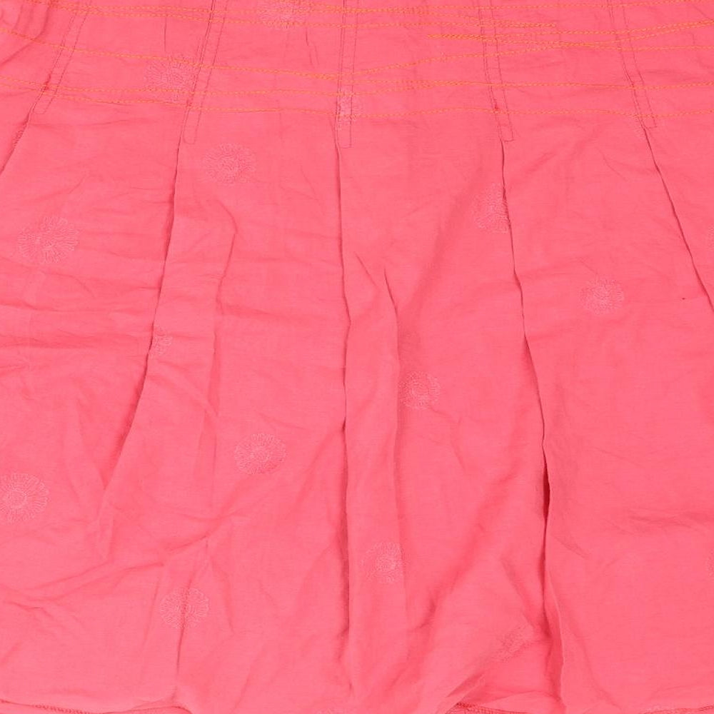 NEXT Womens Pink Cotton Swing Skirt Size 14 Zip