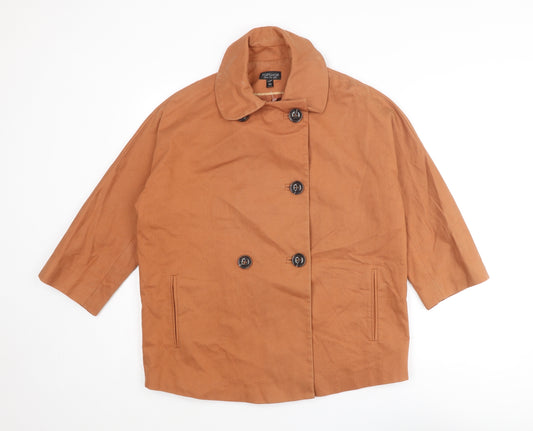 Topshop Womens Orange Jacket Size 12 Button