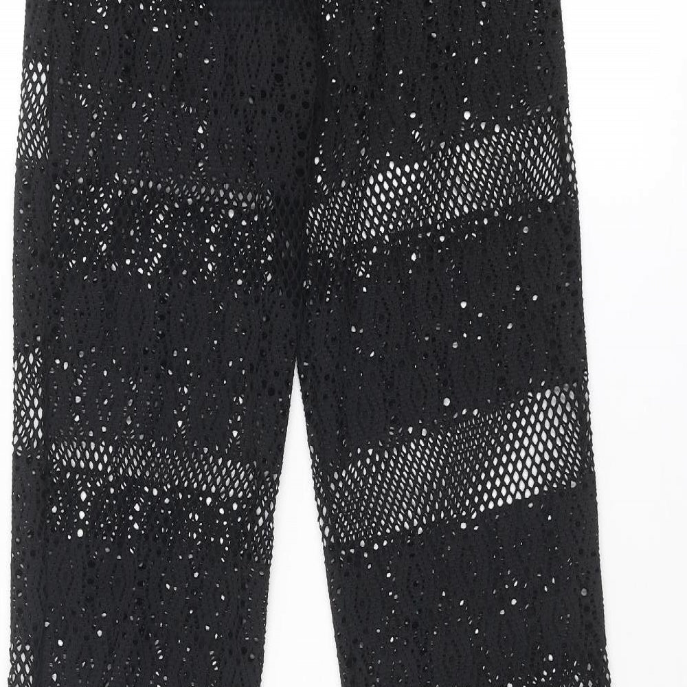 Stylewise Womens Black Polyester Trousers Size 6 L36 in Regular