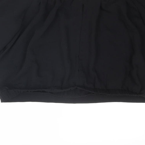Bardot Womens Black Polyester Cropped Blouse Size 14 Boat Neck