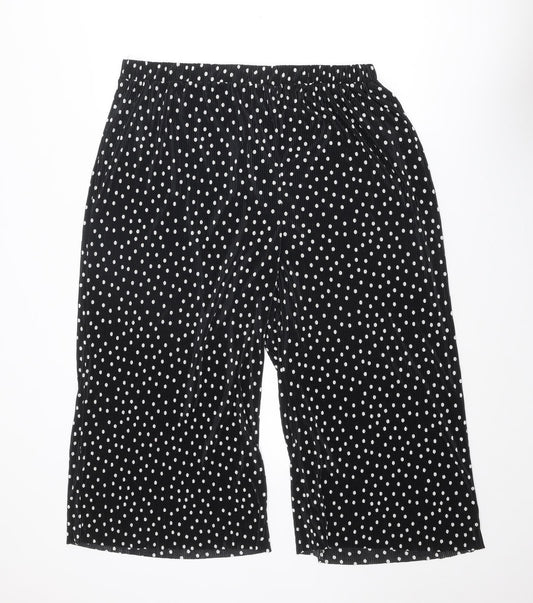 ASOS Womens Black Polka Dot Polyester Capri Trousers Size 18 L20 in Regular - Plisse