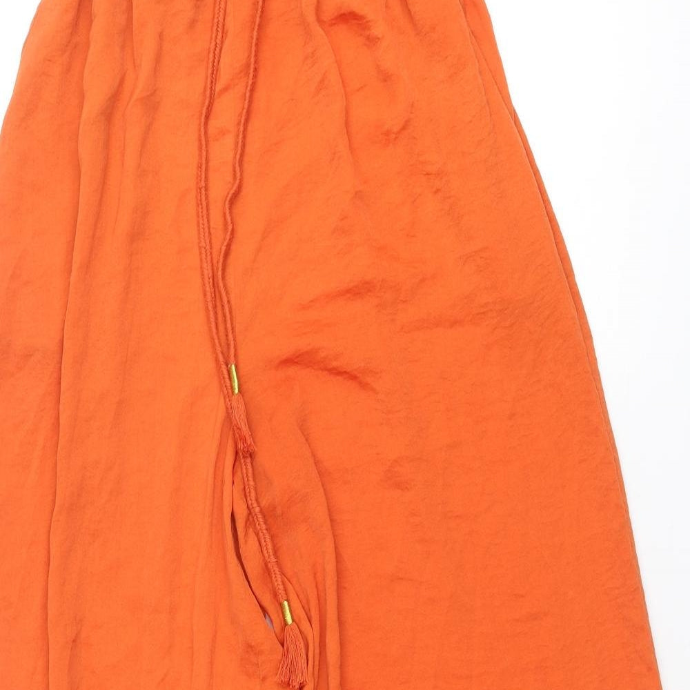 Sfera Womens Orange Polyester Trousers Size M L29 in Regular Tie