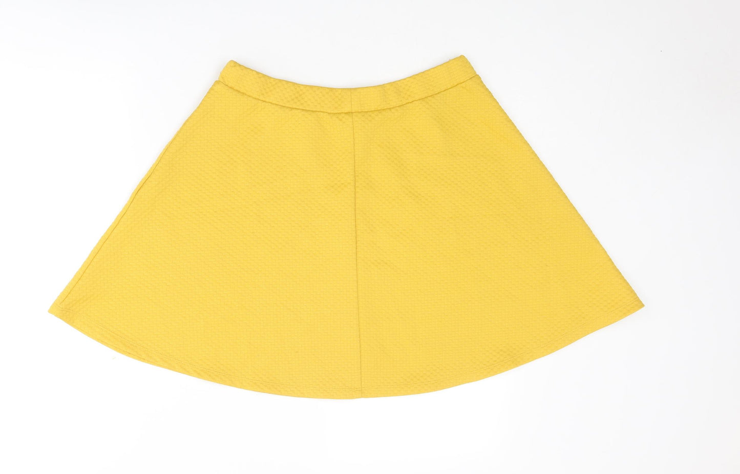 H&M Womens Yellow Polyester Skater Skirt Size M