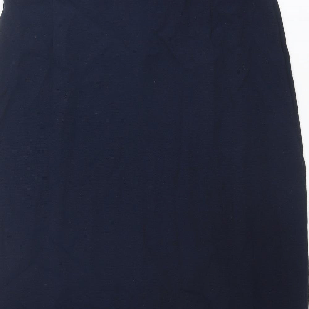 Klass Womens Blue Viscose A-Line Skirt Size 14 Zip