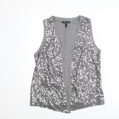 Isabella Oliver Womens Silver Polyester Basic Blouse Size M V-Neck