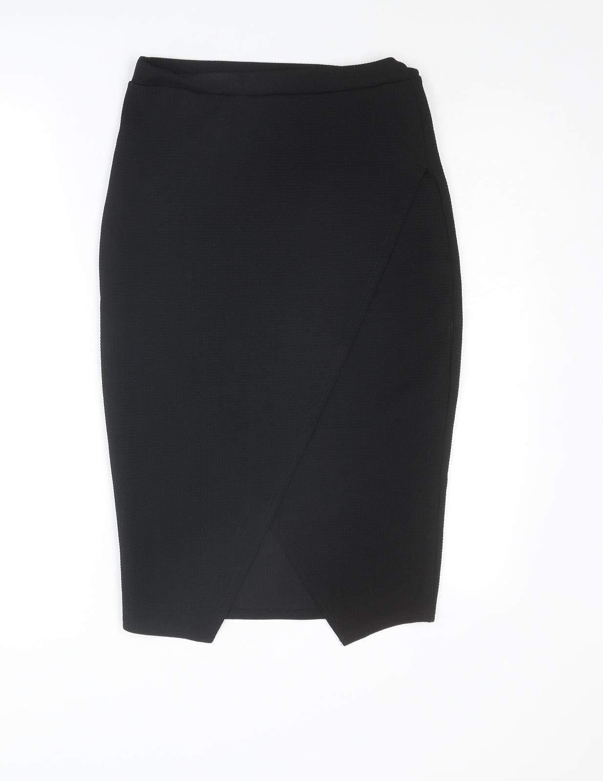 River Island Womens Black Polyester Straight & Pencil Skirt Size 12