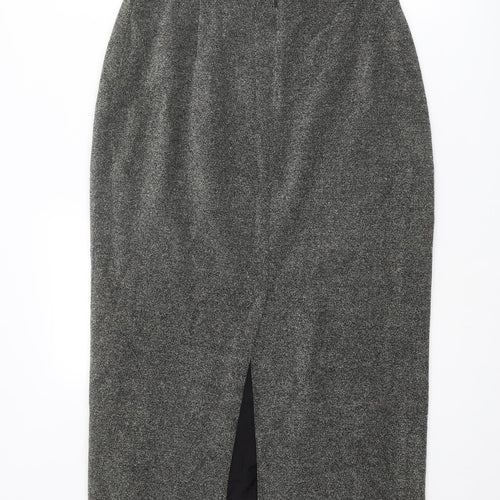 Richards Womens Grey Cotton Straight & Pencil Skirt Size 14 Zip