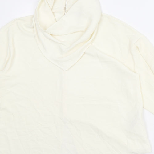 Zara Womens Ivory Polyester Basic Blouse Size XS High Neck