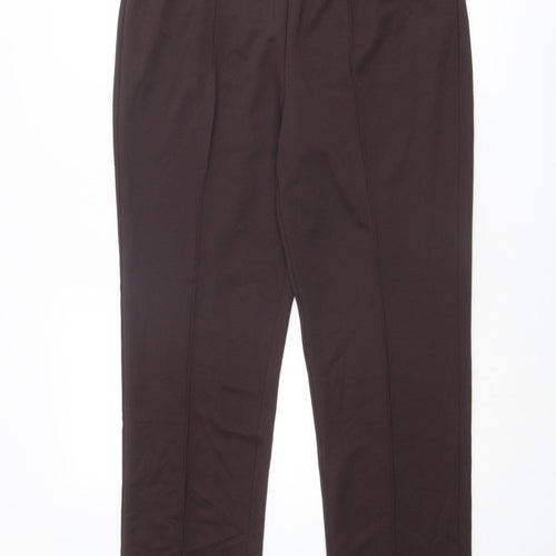 Damart Womens Brown Polyester Trousers Size 16 L30 in Regular