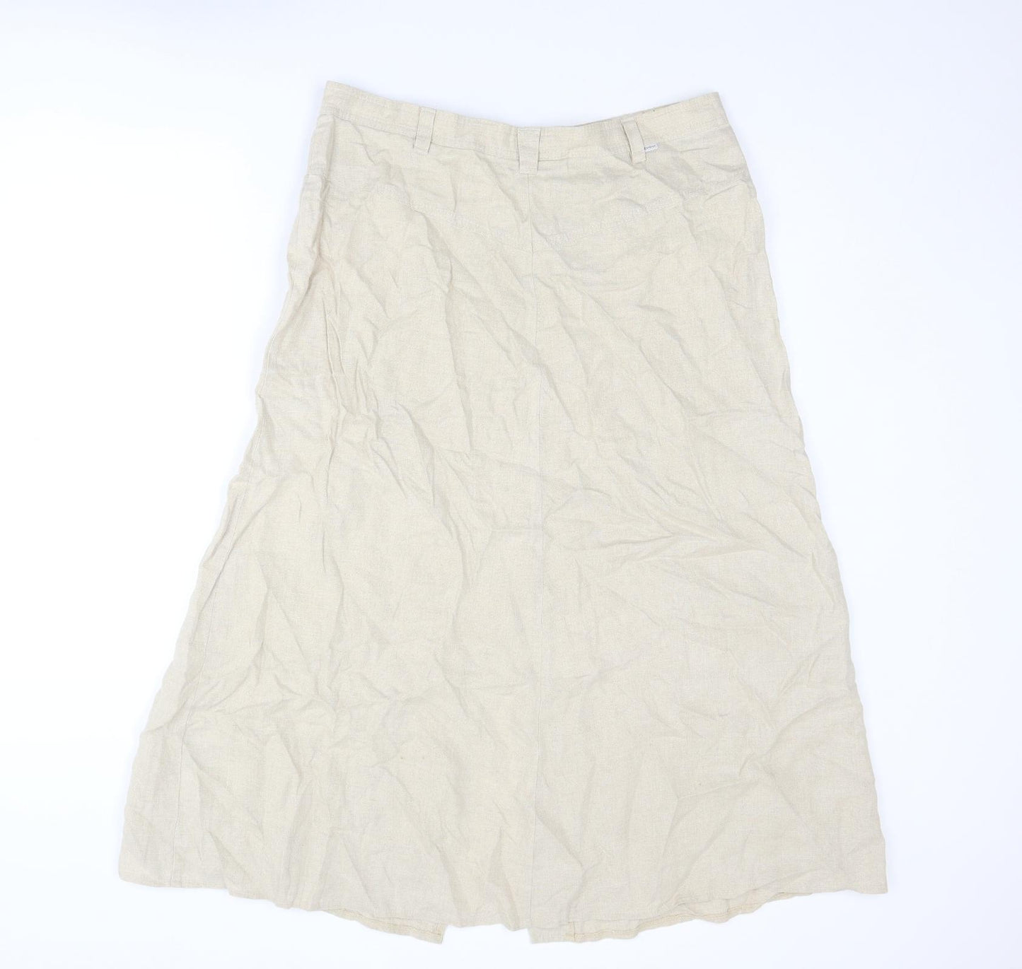 GARDEUR Womens Beige Cotton A-Line Skirt Size 18 Zip