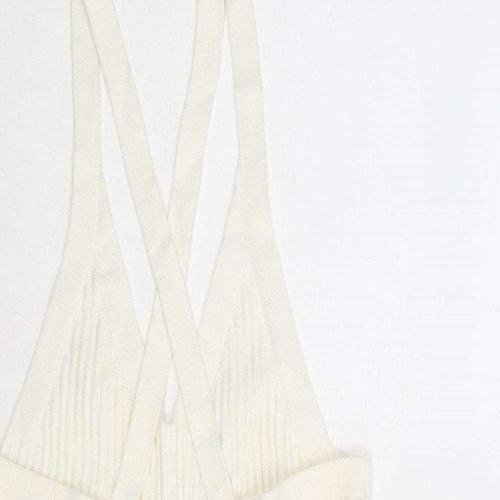 Banana Republic Womens Ivory V-Neck Cotton Vest Jumper Size XS