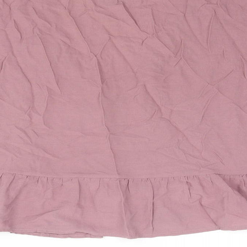 Pull&Bear Womens Purple Viscose Basic Blouse Size M V-Neck