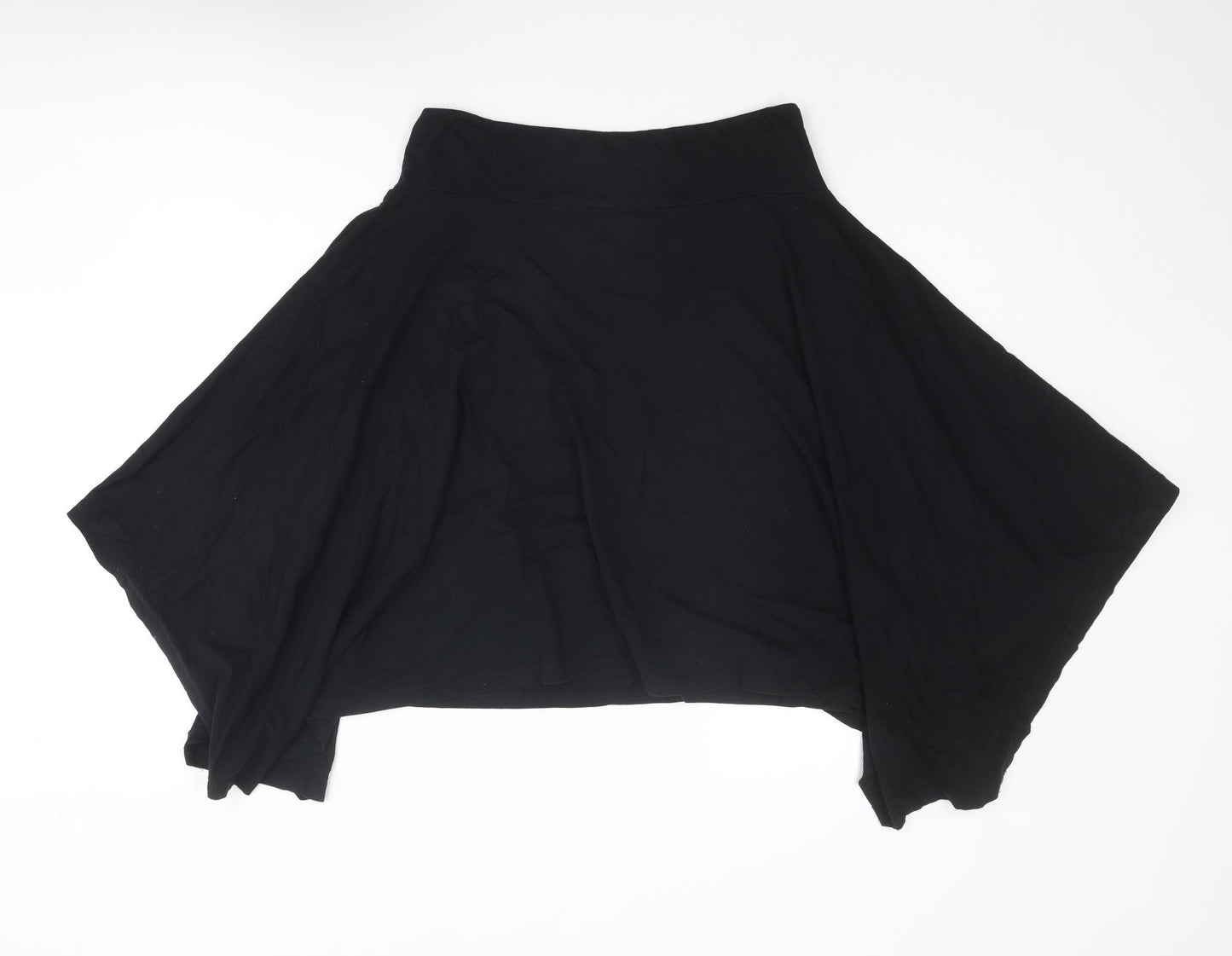 Marks and Spencer Womens Black Cotton Swing Skirt Size 12