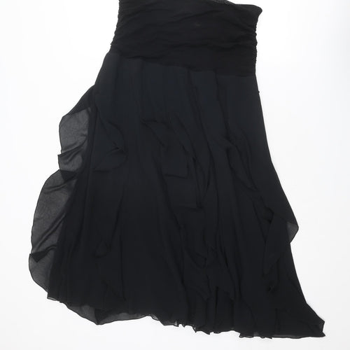 Per Una Womens Black Polyester A-Line Size 14 Square Neck Pullover - Strapless