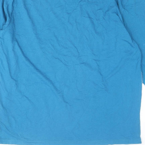 Trangoworld Mens Blue Cotton T-Shirt Size XL Crew Neck