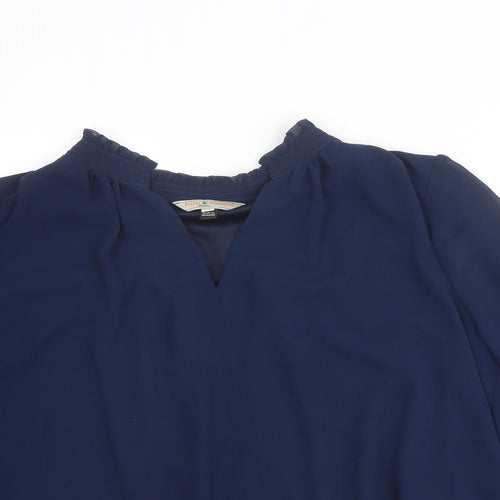 Dorothy Perkins Womens Blue Polyester Basic Blouse Size 16 V-Neck