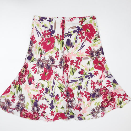 Emma Blake Womens Multicoloured Floral Polyester Swing Skirt Size 18