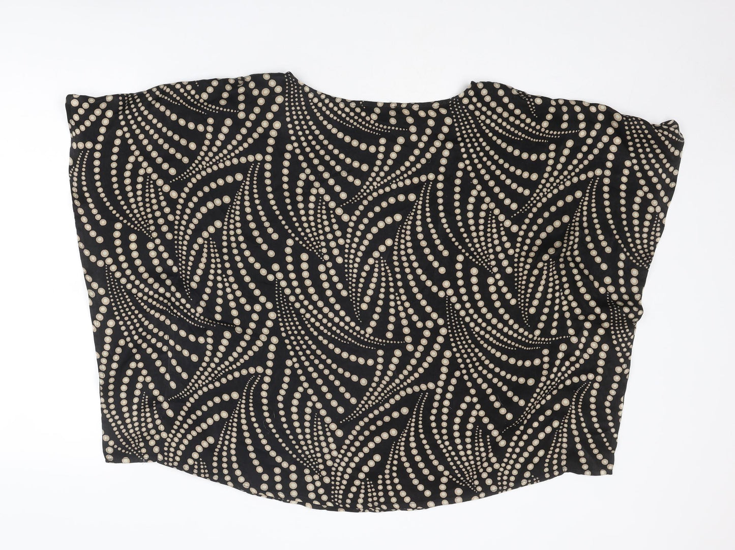 Mint Velvet Womens Black Geometric Polyester Basic Blouse Size L Round Neck