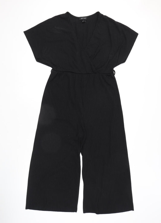 New Look Womens Black Polyester Jumpsuit One-Piece Size 12 L18 in Pullover