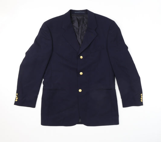 Cecil Gee Mens Black Polyester Jacket Blazer Size 40 Regular