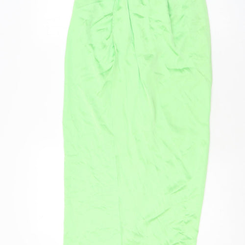 Zara Womens Green Polyester A-Line Skirt Size XS Zip
