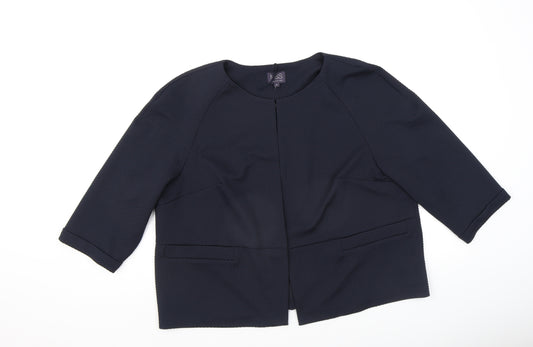 Marks and Spencer Womens Blue Jacket Blazer Size 18 Hook & Eye