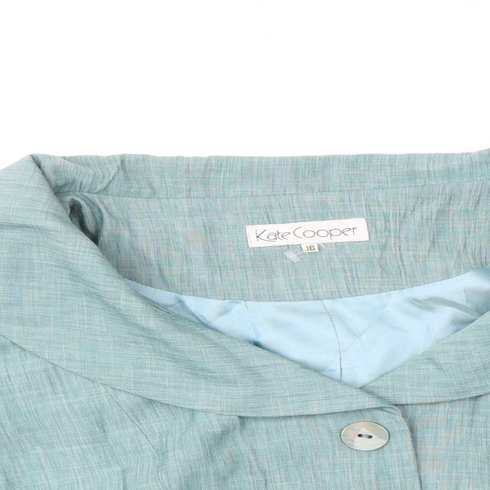 Kate Cooper Womens Green Jacket Blazer Size 18 Button