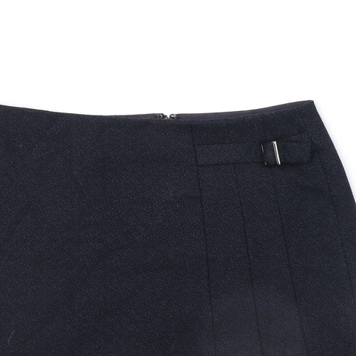 Hobbs Womens Blue Polyester Pleated Skirt Size 6 Zip