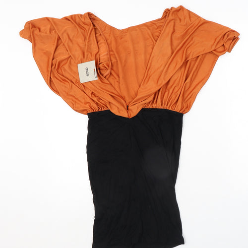 ASOS Womens Black Viscose Pencil Dress Size 8 Round Neck Zip