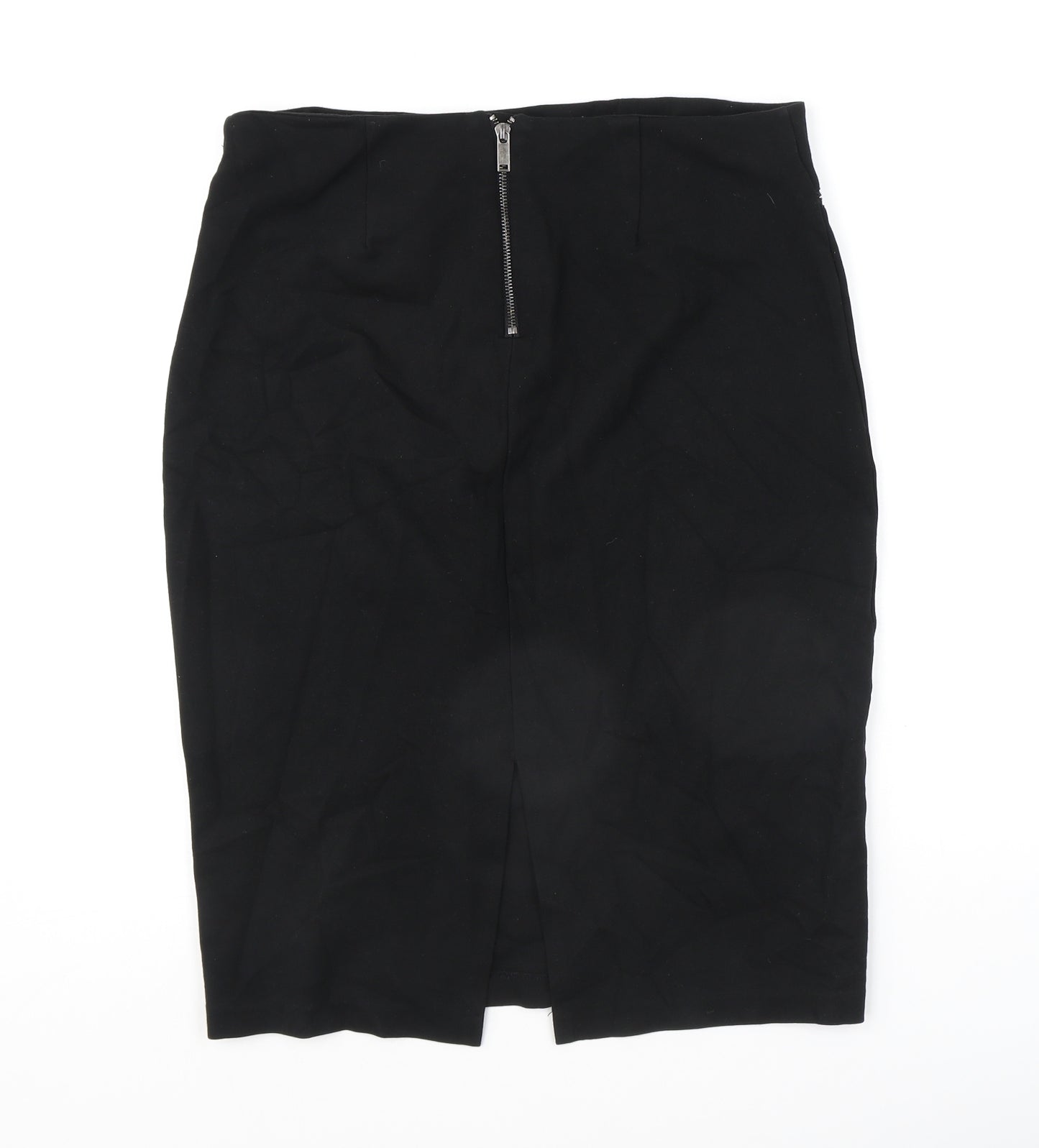 NEXT Womens Black Viscose Straight & Pencil Skirt Size 14 Zip